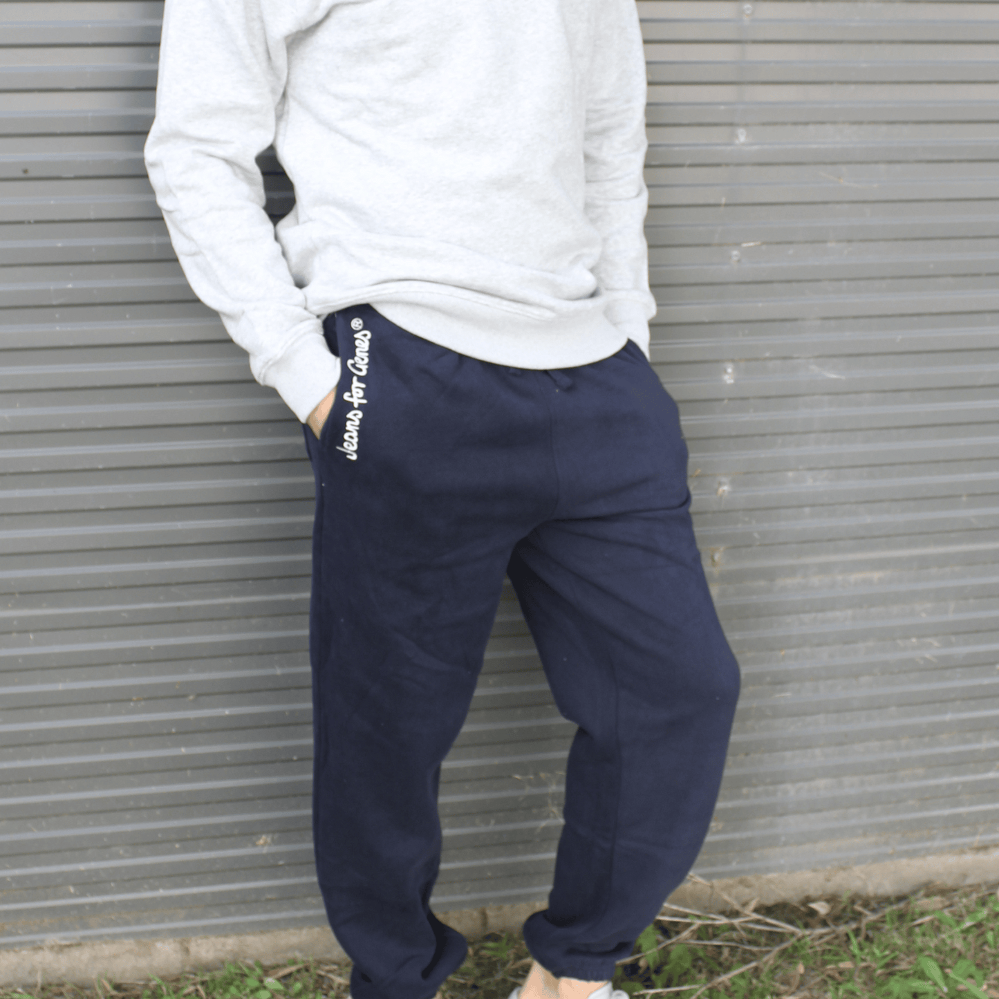 Navy Fleece Trackies (Unisex)