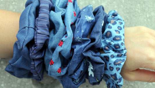 Denim Scrunchies - Assorted - 3 for $10.