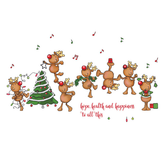 Happy Reindeers Christmas Card Pack